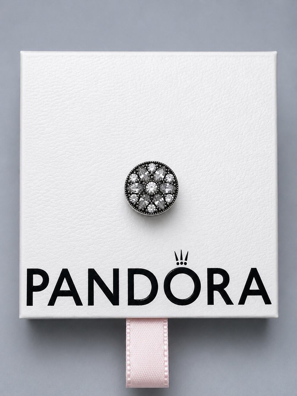 Pandora Sparkling Daisy Flower Charm S925 ALE Sterling Silver Clear CZ Bead